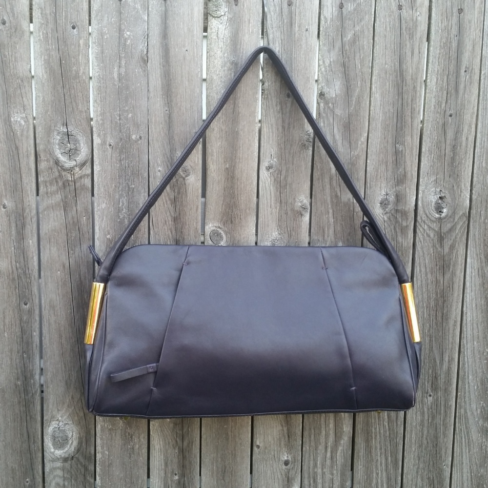 Alexandra Bartlett Leather Purple Shoulder Bag